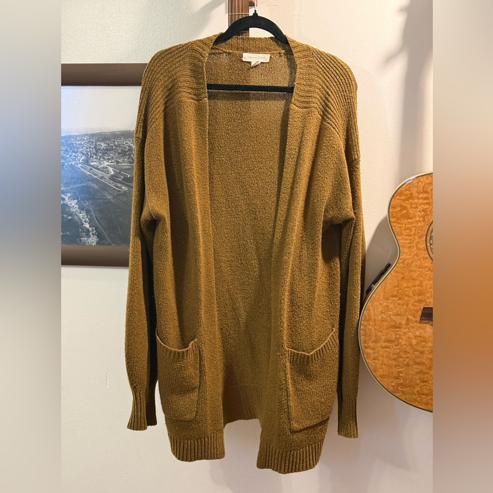 Treasure & Bond Women's olive green Open-Front Cardigan